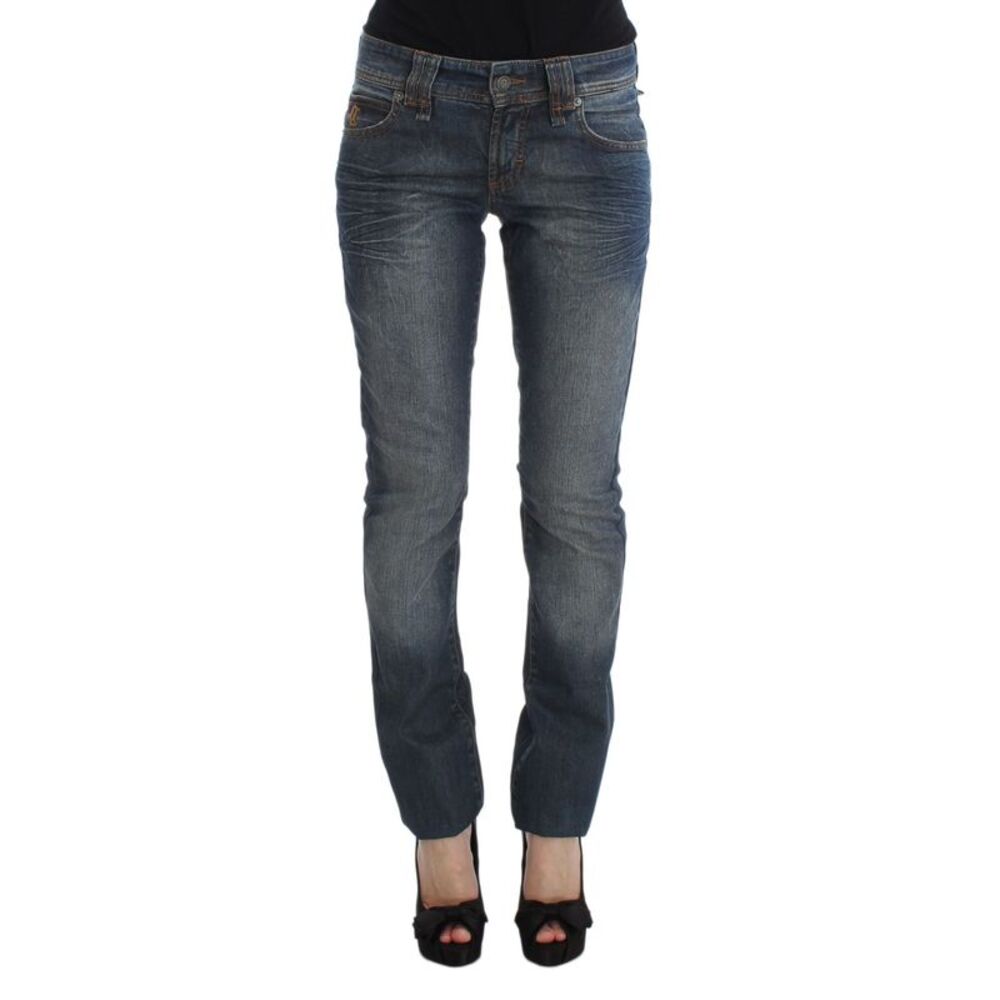 John Galliano Blue Wash Cotton Blend Slim Fit Women's Jeans